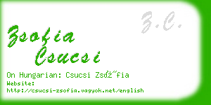 zsofia csucsi business card